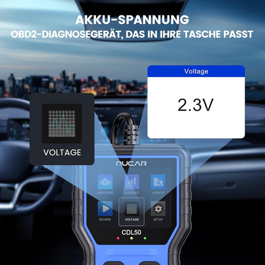 OBD2 Diagnosegerät, MUCAR CDL50 OBD2/EOBD Diagnosegerät Auto Mit Vollen OBD2-Funktionen, Auto Auslesegerät Motor-Fehlercode lesen,One Touch I/M Bereitschaftstaste